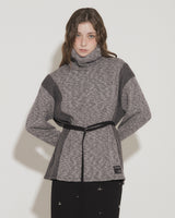 PANEL TURTLENECK PULLOVER [GRAY]