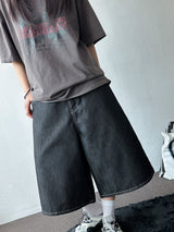 Sticky Stitch Back Cinch Denim Bermuda Shorts 2color