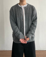 リルトケーブルニットカーディガン