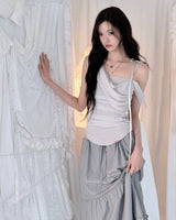 Pure Lace Frill Long Skirt