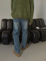 ASCLO バックバンディングストレートデニムパンツ (4color)