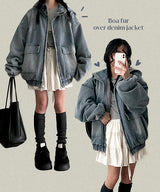 Wootson Bopper Oversized Washing Denim Hooded Jacket