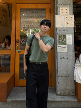 Nonfade pocket stitch denim pants