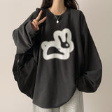 Rabbit ボクシーフィット 長袖Tシャツ