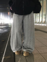 Mono Cable Quilted Wide Pants (4c)