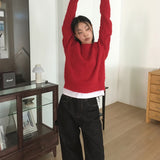 Lakong Loose Fit Angora Round Knitwear