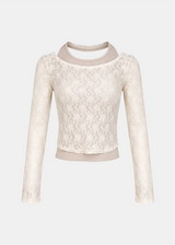 Double Neck Sheer Lace Top