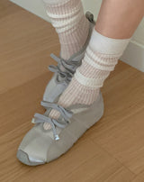 Double Ribbon Satin Flat Sneakers (2color)