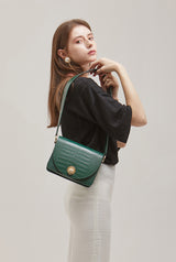 ISLE MINI CROC ショルダーレザーバッグ / Wani Green