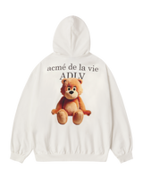 25FW AC BEAR BASIC LOGO HOODIE ZIP UP CREAM