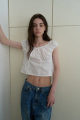 Harbor ribbon blouse_ivory