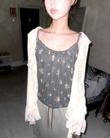 (2color) Ruffle Lace Soft Cardigan