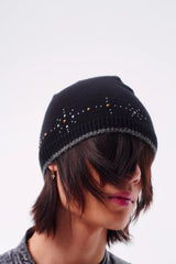 RIVET TOTEM WOOL-LIKE EDGE HEATHER BLEND BEANIE