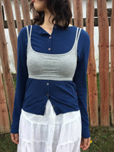 Double Line Cap Bralette (4color)