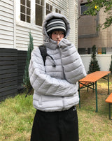 フォグダブルジッパーフーデッドライトウェイトパディング