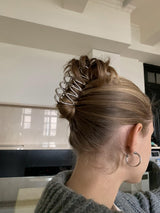 メタルシルバー フォークモチーフ ヘアクリップ
