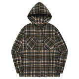 カットオフルースフィットフーディーシャツ[BROWN]