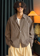 Layered Fall Cropped Check Shirt 3COLOR