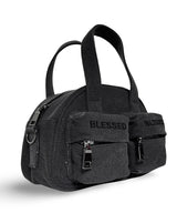 HALF MOON SHOULDER HAND BAG_SMALL-Canvas Washing black_black