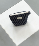 ネイビーチェックポーチ (POP-UP POUCH)