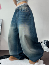 GRADATION BALLOON LONG DENIM PANTS 🩵🤍