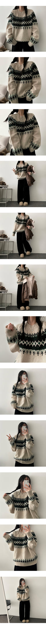 Elle Over Nordic Round Knitwear