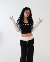 Rose Patch Color Raglan T-shirt
