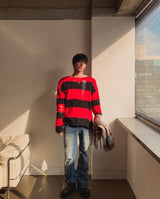 25FW★ [LANARCH] Destroyed Stripe Knit