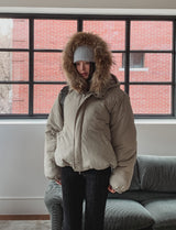 Milky Two Way String Hooded Padding
