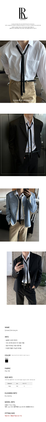 [Unisex] Slim long tie