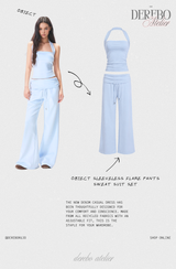 Object Sleeveless Flare Pants Sweat Suit Set (SET)