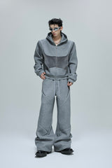 Fur Patchwork Zip-Up Hoodie