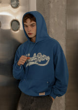 Crack Printed Logo Hood - Blue