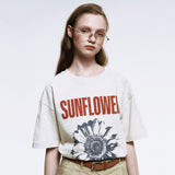 サンフラワーTシャツ_オートミール