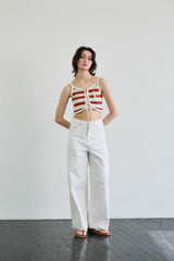 MIMI STRIPE SLEEVELESS / RED