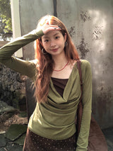 Olive Tree インナーツーピースロングスリーブTシャツ