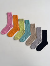 Colored Ribbed See-through Socks