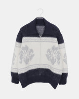 Mulli Nordic Collar Loose Fit Knit Zip-Up
