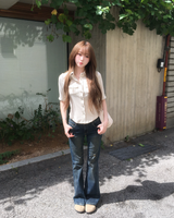 Lowrise chic boots cut pants