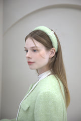 Ribbon Pearl Fur Hairband Green