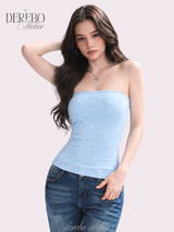 Dot Color Pad Tube Top