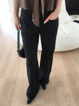 Front pocket semi bootcut pants