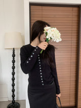 Annie Slim Button Long Sleeve Cardigan