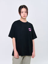 ラビットTシャツ_ブラック/ピンク