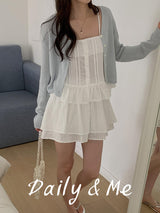 Back banding cotton cancan skirt(2color)