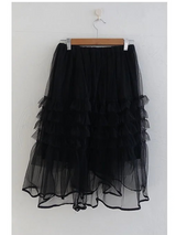 LAYERED TULLE RUFFLE MINI SKIRT (3COLORS!)