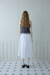 EDGE SHIRRING LONG SKIRT