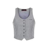 Pinstripe Vest - GREY