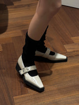 Higher Strap Buckle Loafer beige