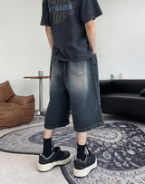 エパールピンタックバミューダ8分丈デニムパンツ